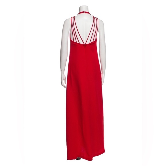 Diane von Furstenberg red maxi silk dress backless - Picture 3 of 6